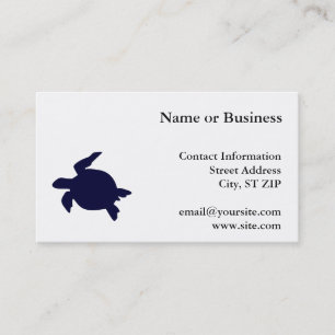 Dark Blue Sea Turtle Business Card