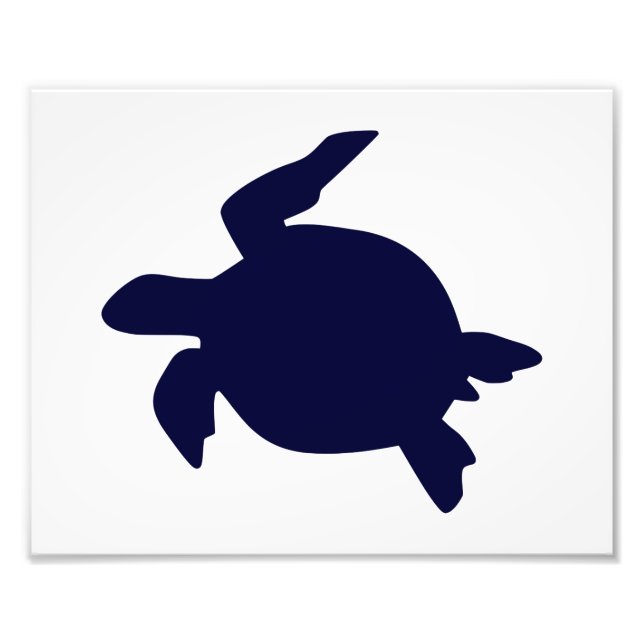 Dark Blue Sea Turtle Horizontal B Photo Print (Front)