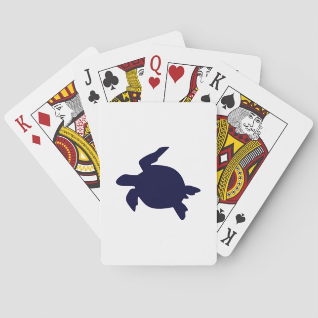 Dark Blue Sea Turtle Playing Cards (Back)