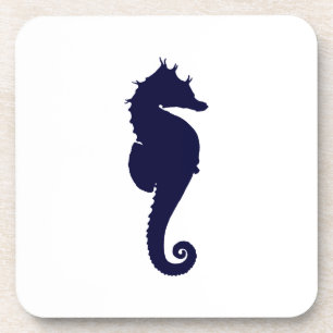 Dark Blue Seahorse Coaster