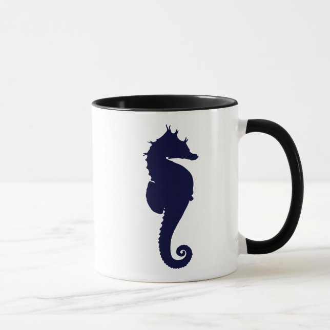 Dark Blue Seahorse Mug (Right)