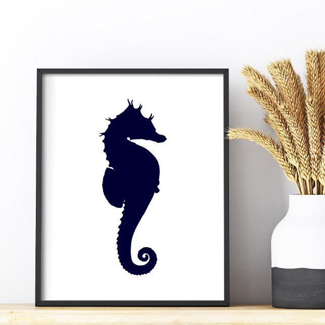 Dark Blue Seahorse Photo Print (Dark Blue Seahorse Photo Print)