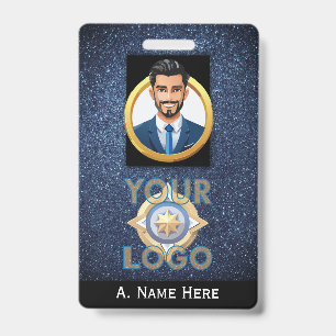 Dark Blue Security ID Badge IT Law Enforcement