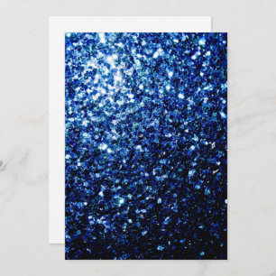 Dark Blue shiny faux glitter sparkles Personalise Invitation