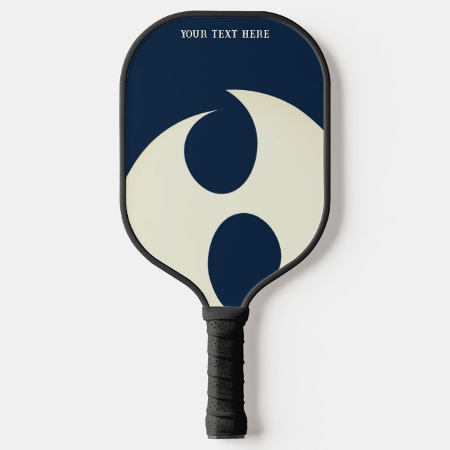 dark blue simple and White text Pickleball Paddle (Front)