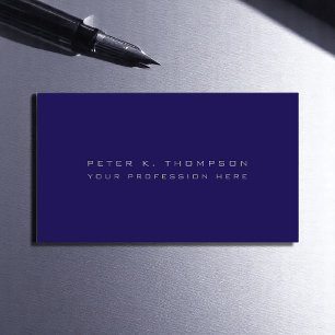 Dark Blue Simple Minimalist Business Card