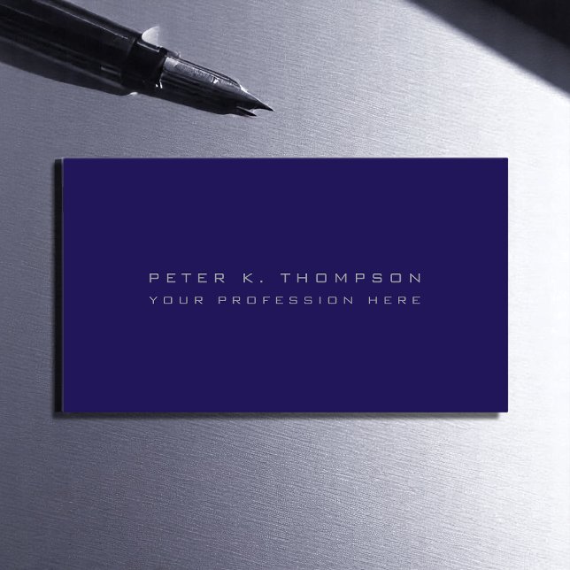 Dark Blue Simple Minimalist Business Card (Creator Uploaded)