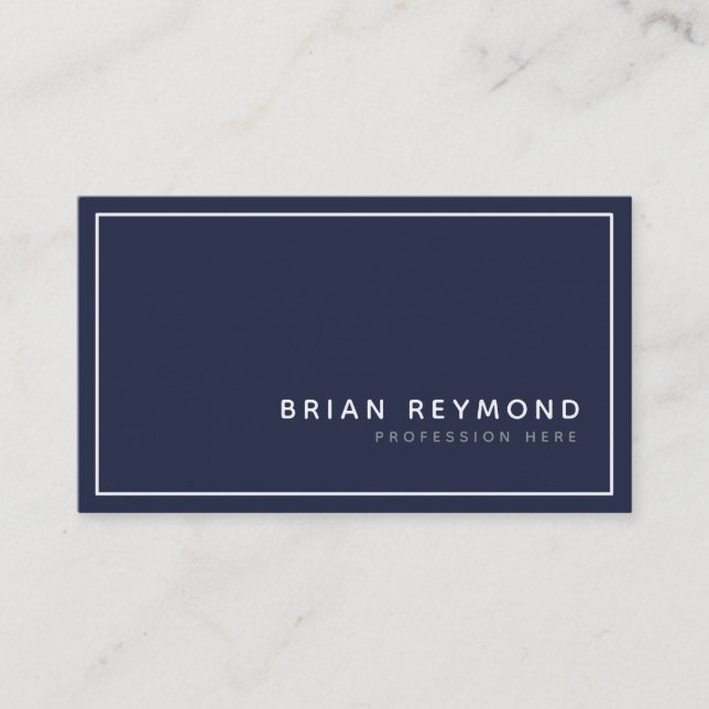 dark blue simple modern minimalist professional business card (Front)