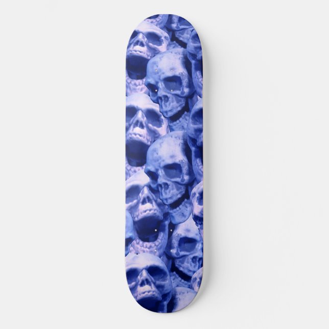 Dark Blue Skulls Skateboard (Front)