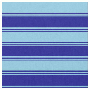 Dark Blue & Sky Blue Coloured Striped Pattern Fabric