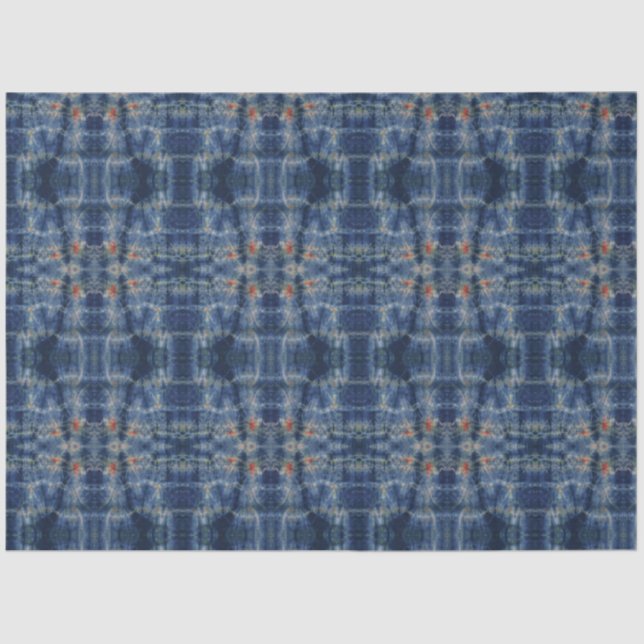Dark Blue Sky Tie Dye Pattern Style Tissue Paper (Front)