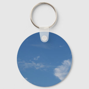 dark blue sky white clouds key ring