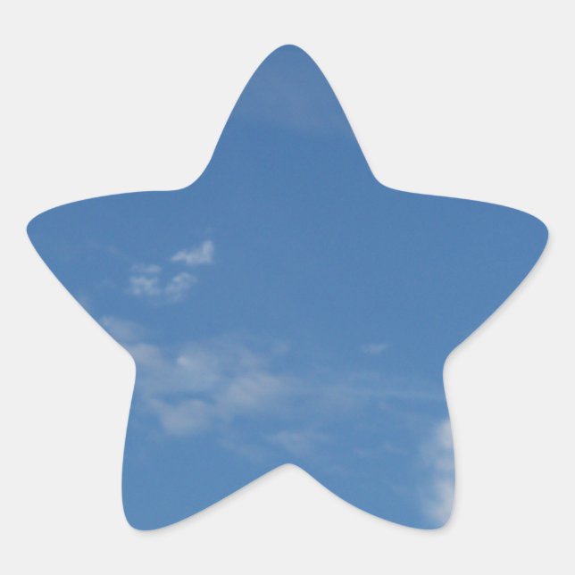 dark blue sky white clouds star sticker (Front)