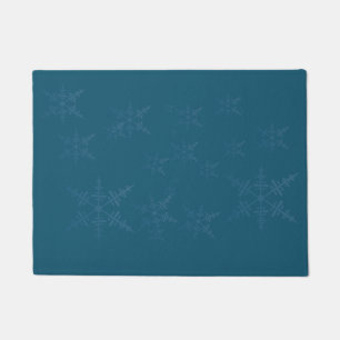 Dark Blue Snowflakes Doormat