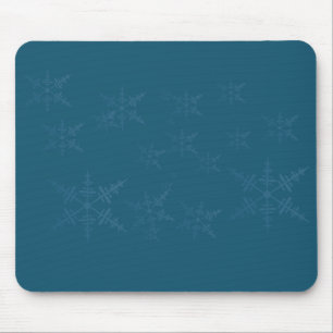 Dark Blue Snowflakes  Mouse Mat
