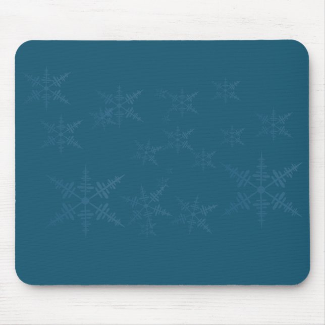 Dark Blue Snowflakes  Mouse Mat (Front)