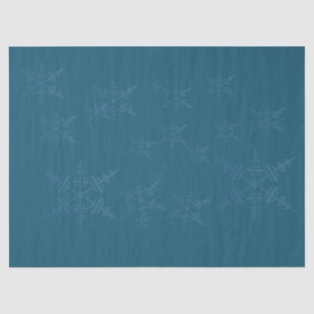 Dark Blue Snowflakes Tissue Paper (Front)