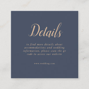 Dark Blue Soft QR Code Details Enclosure Card
