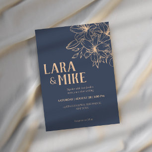 Dark Blue Soft Wedding Invitations