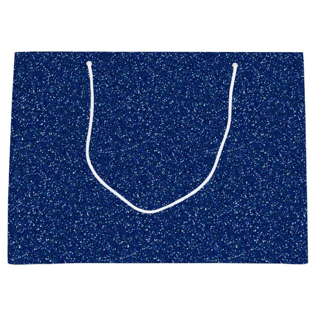 Dark Blue Sparkle Glitter Large Gift Bag (Front)
