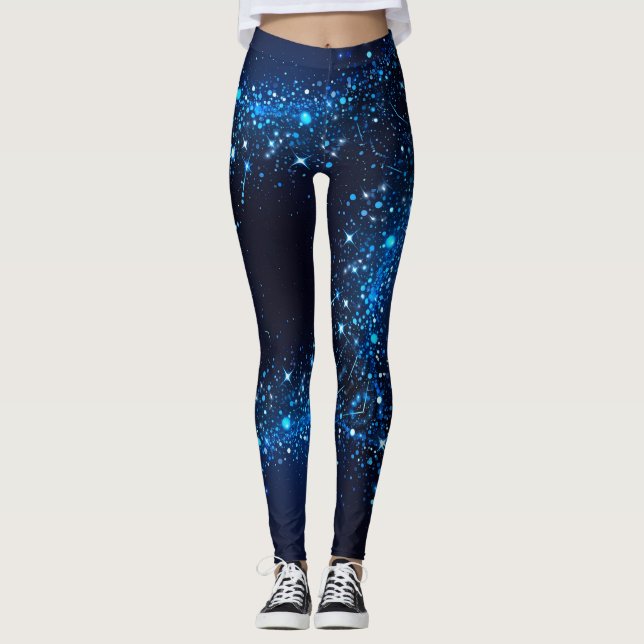 Dark blue sparkles leggings (Front)