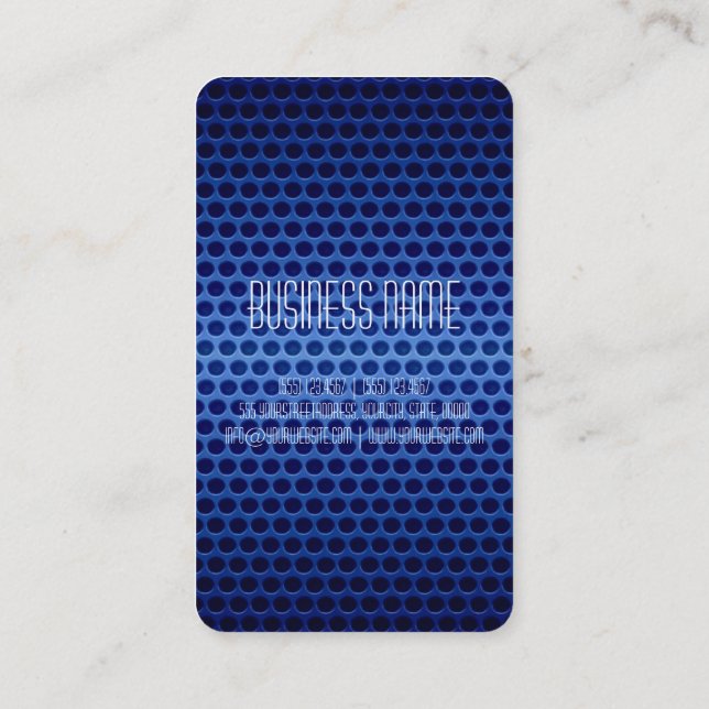 Dark Blue Stainless Steel Hole Metal Business Card (Back)