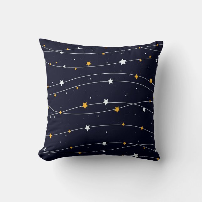 Dark Blue Star Background V2 Cushion (Front)