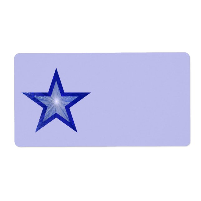 Dark Blue Star label large pale blue plain (Front)
