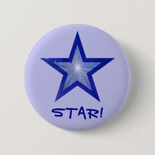 Dark Blue Star 'STAR!' button pale blue
