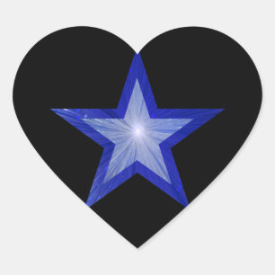 Dark Blue Star sticker heart black