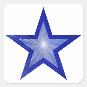 Dark Blue Star sticker square white