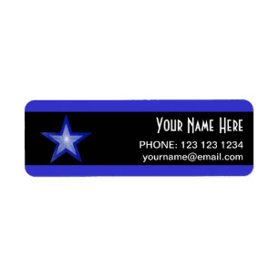 Dark Blue Star stripe 'Name' text small black