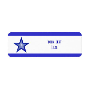 Dark Blue Star stripe 'Your Text' white small