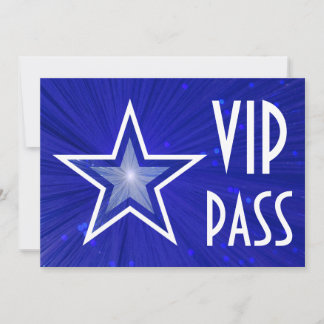 Dark Blue Star 'VIP PASS' invitation horizontal