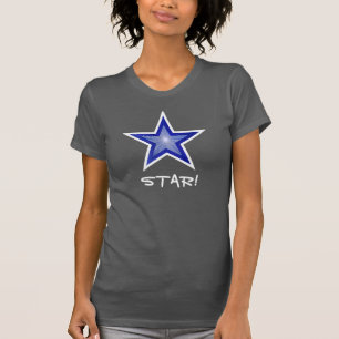 Dark Blue Star White 'STAR!' ladies' t-shirt grey
