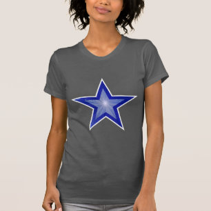 Dark Blue Star White women's t-shirt grey