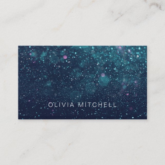 Dark Blue Stardust | Galaxy Inspired Business Card (Front)
