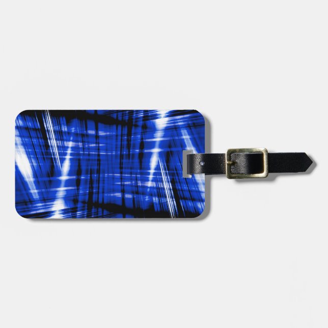 Dark blue streaks pattern luggage tag (Front Horizontal)