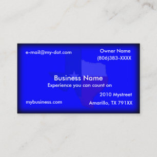 Dark Blue Texas Flag Map Business Card