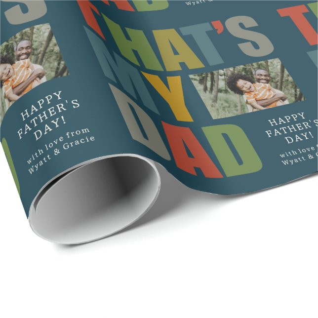 Dark Blue That's My Dad Father's Day Wrapping Paper (Roll Corner)