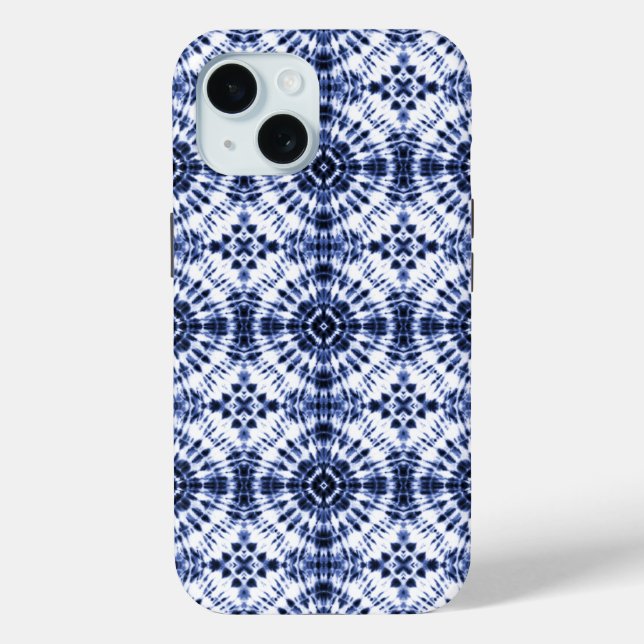 Dark Blue Tie Dye Pattern Case-Mate iPhone Case (Back)