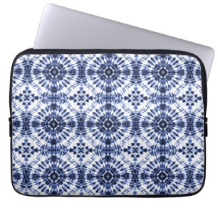 Dark Blue Tie Dye Pattern Laptop Sleeve