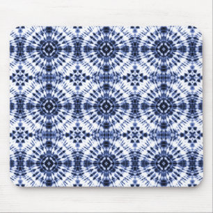 Dark Blue Tie Dye Pattern Mouse Mat