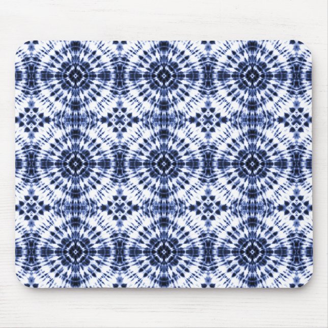 Dark Blue Tie Dye Pattern Mouse Mat (Front)