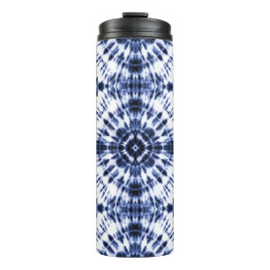 Dark Blue Tie Dye Pattern Thermal Tumbler