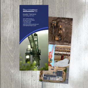 Dark Blue, Tiled Photos, Vertical Brochure Rack Card