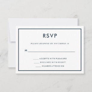 Dark Blue Travel Theme Wedding Map on Back RSVP Card
