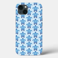 Dark Blue Tribal Honu Turtles