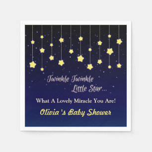 Dark Blue Twinkle Little Star Baby Shower Supplies Napkin
