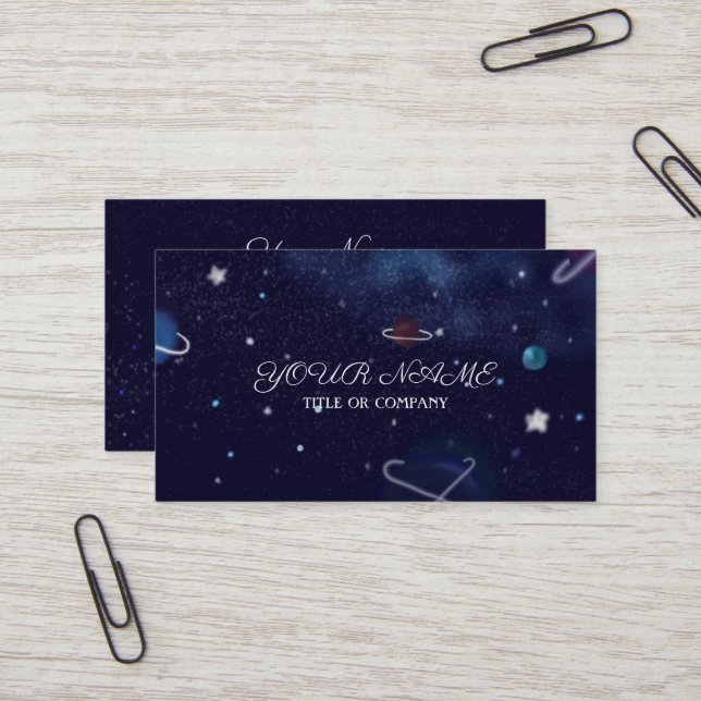 Dark Blue  universe Business Card (Front/Back In Situ)